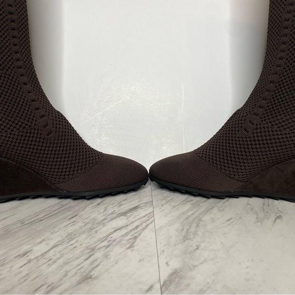 Eileen Fisher Kasana Brown Knit Wedge Heel Tall Boot 8 1/2 - Picture 6 of 15